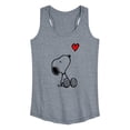 thumbnail image 1 of Peanuts - Snoopy Red Heart - Women's Racerback Graphic Tank, 1 of 4