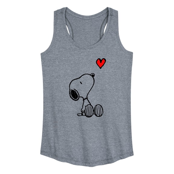 Peanuts - Snoopy Red Heart - Women's Racerback Graphic Tank