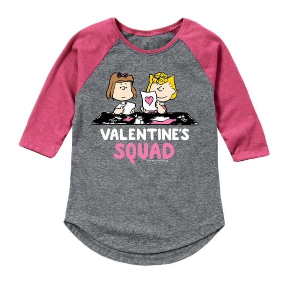 Peanuts - Valentine's Squad - Girls Toddler And Youth Raglan