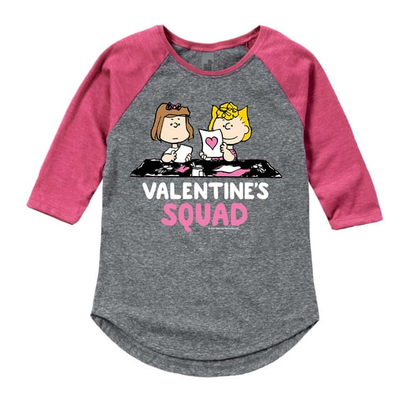 Peanuts - Valentine's Squad - Girls Toddler And Youth Raglan