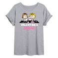 thumbnail image 1 of Peanuts - Valentine's Squad - Juniors Oversized Graphic T-Shirt, 1 of 5