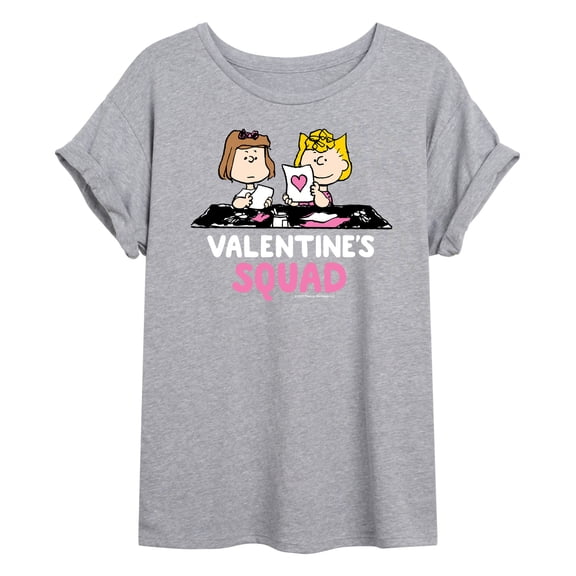 Peanuts - Valentine's Squad - Juniors Oversized Graphic T-Shirt