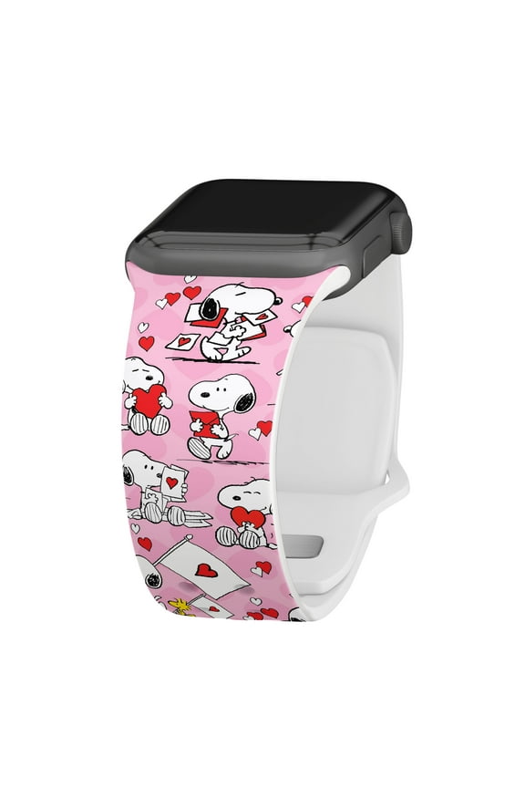 Peanuts Valentines HD Watch Band for Apple Watch - 38/40/41mm(42mm Series 10/11) Short Snoopy Love by Affinity Bands