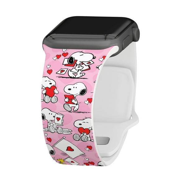 Peanuts Valentines HD Watch Band for Apple Watch - 42/44/45/49mm(46mm Series 10/11) Short Snoopy Love by Affinity Bands