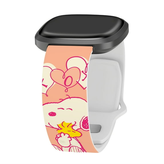 Peanuts Valentines HD Unisex Watch Band Compatible with FitBit Versa 3 & Sense (20mm Long Hugs & Kisses) by Affinity Bands