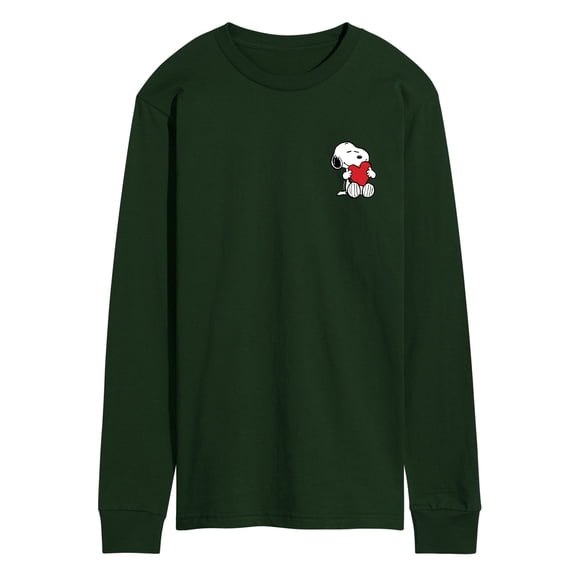 Peanuts - Valentines Hugging Heart - Men's Long Sleeve Graphic T-Shirt