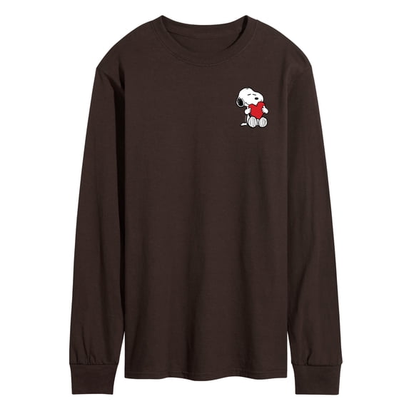 Peanuts - Valentines Hugging Heart - Men's Long Sleeve Graphic T-Shirt