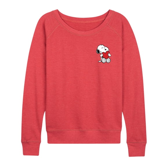 Peanuts - Valentines Hugging Heart - Women's French Terry Long Sleeve Pullover