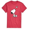 thumbnail image 1 of Peanuts - Snoopy White Heart - Men's Short Sleeve Graphic T-Shirt, 1 of 5