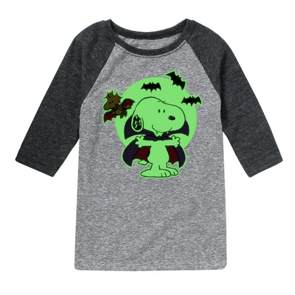 Peanuts - Vampire Snoopy - Toddler And Youth Raglan Graphic T-Shirt