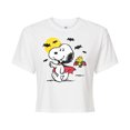 thumbnail image 1 of Peanuts - Vampire Snoopy Woodstock - Juniors Cropped Cotton Blend T-Shirt, 1 of 6