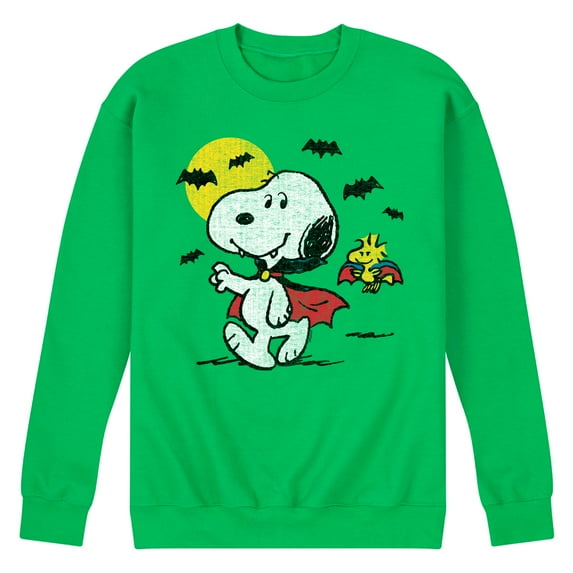 Peanuts - Vampire Snoopy Woodstock - Men's Crew Neck Fleece Pullover