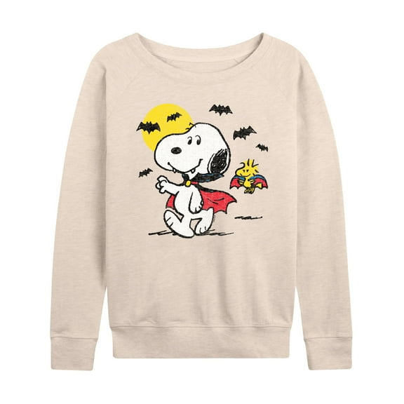 Peanuts - Vampire Snoopy Woodstock - Women's Lightweight French Terry Long Sleeve Shirt