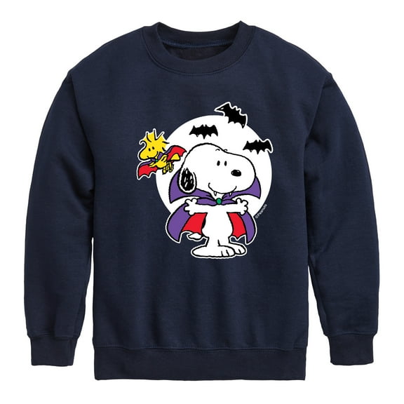 Peanuts - Vampire Snoopy and Woodstock - Toddler And Youth Crewneck Fleece Sweatshirt