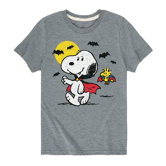Peanuts - Vampire Snoopy and Woodstock - Toddler And Youth Short Sleeve Graphic T-Shirt