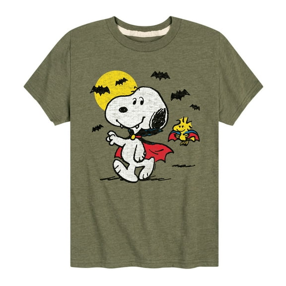 Peanuts - Vampire Snoopy and Woodstock - Toddler And Youth Short Sleeve Graphic T-Shirt