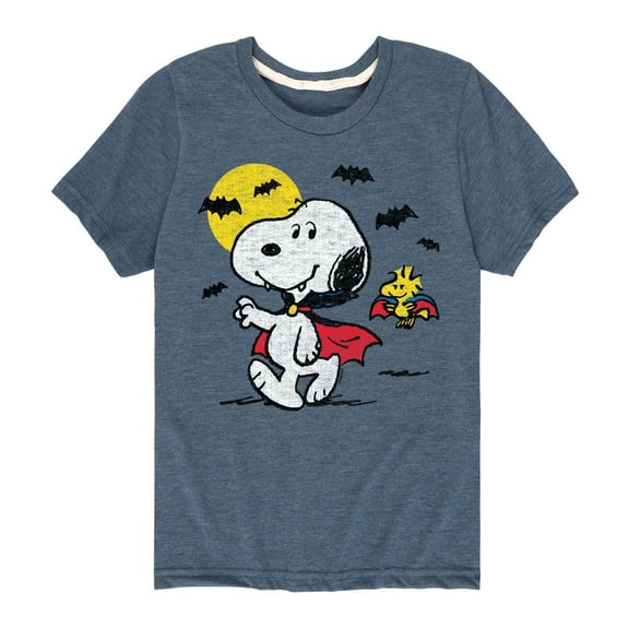 Peanuts - Vampire Snoopy and Woodstock - Toddler And Youth Short Sleeve Graphic T-Shirt
