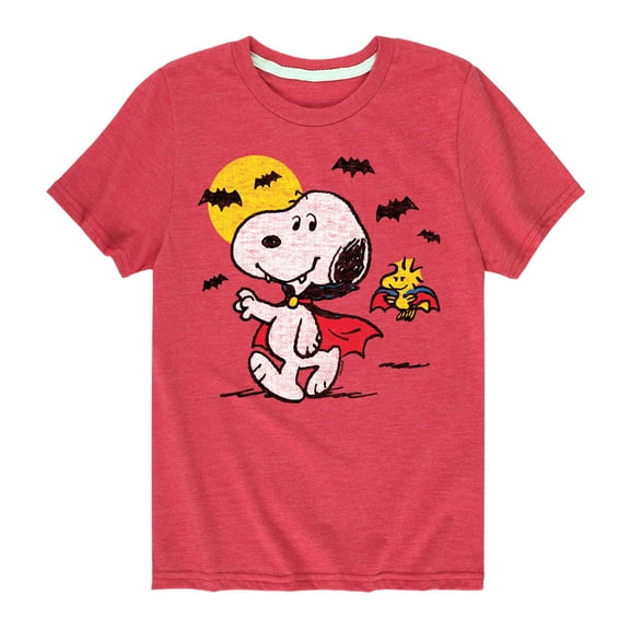 Peanuts - Vampire Snoopy and Woodstock - Toddler And Youth Short Sleeve Graphic T-Shirt