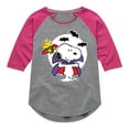 thumbnail image 1 of Peanuts - Vampire Snoopy with Woodstock - Toddler And Youth Girls Raglan Graphic T-Shirt, 1 of 5