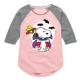 thumbnail image 1 of Peanuts - Vampire Snoopy with Woodstock - Toddler And Youth Girls Raglan Graphic T-Shirt, 1 of 5