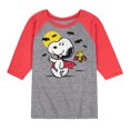 thumbnail image 1 of Peanuts - Vampire Snoopy with Woodstock - Toddler And Youth Raglan Graphic T-Shirt, 1 of 7
