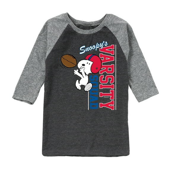 Peanuts - Varsity Snoopy Squad - Toddler And Youth Raglan Graphic T-Shirt