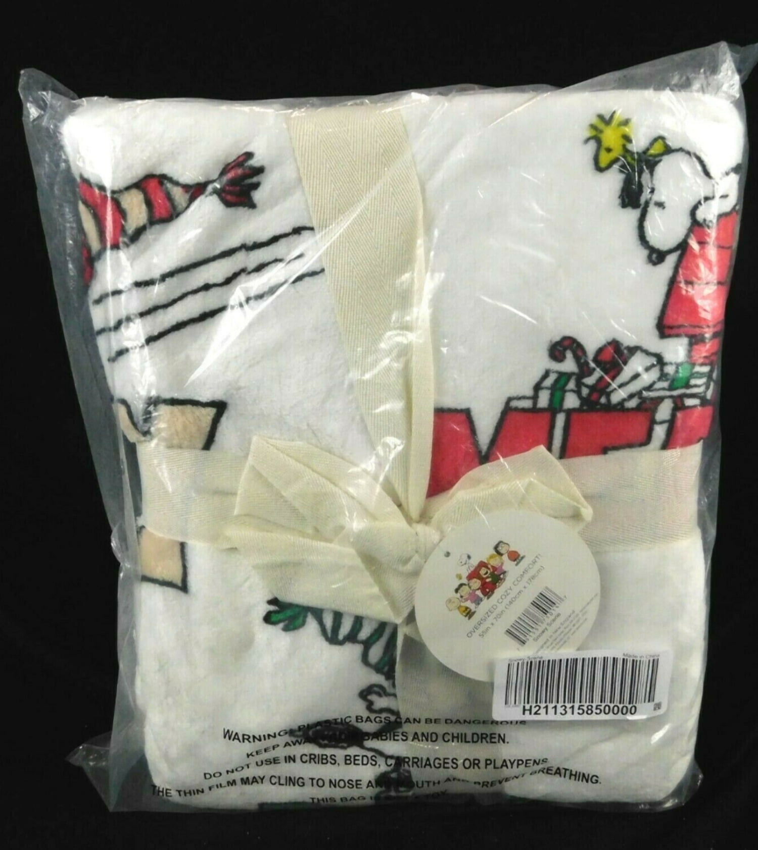 Peanuts VelvetSoft Christmas Snowy Scene Throw Berkshire Blanket 55 x 70