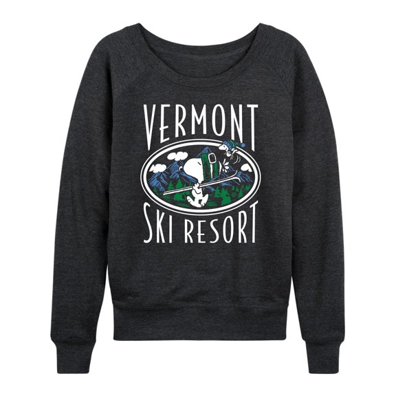 Peanuts - Vermont Ski Resort - Women's Lightweight French Terry Long Sleeve Shirt