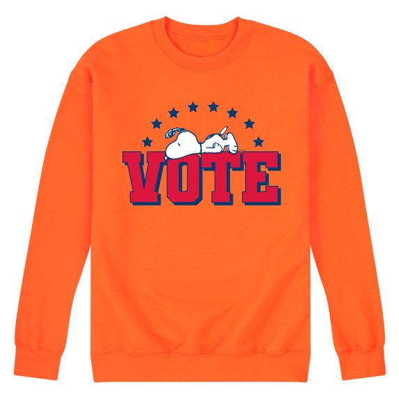 Peanuts - Vote Snoopy - Men's Crew Neck Fleece Pullover