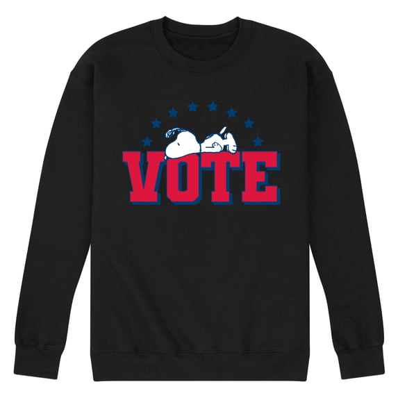 Peanuts - Vote Snoopy - Men's Crew Neck Fleece Pullover