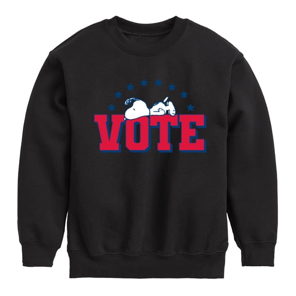 Peanuts - Vote Snoopy - Toddler & Youth Crewneck Fleece Sweatshirt