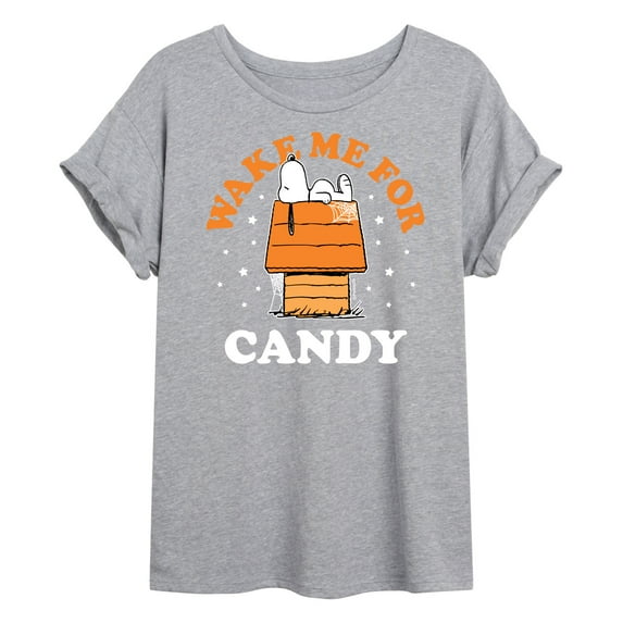 Peanuts - Wake Me For Candy - Women's Oversized T-Shirt