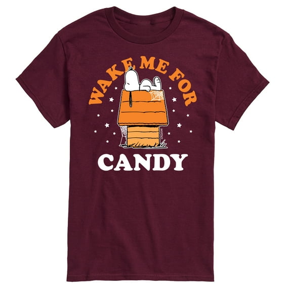 Peanuts - Wake Me For Candy - Men's Short Sleeve Graphic T-Shirt