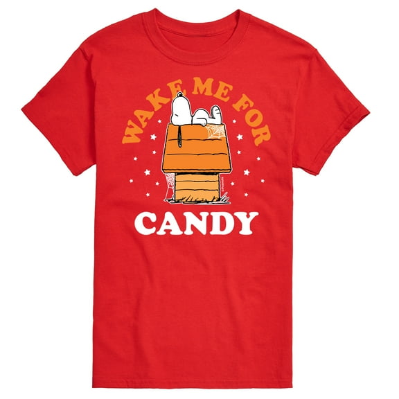 Peanuts - Wake Me For Candy - Men's Short Sleeve Graphic T-Shirt