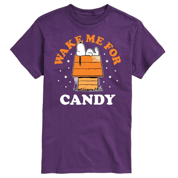 Peanuts - Wake Me For Candy - Men's Short Sleeve Graphic T-Shirt