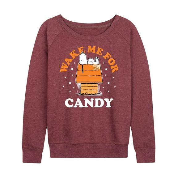 Peanuts - Wake Me For Candy - Women's Lightweight French Terry Long Sleeve Shirt