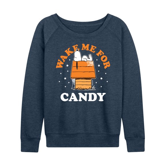 Peanuts - Wake Me For Candy - Women's Lightweight French Terry Long Sleeve Shirt