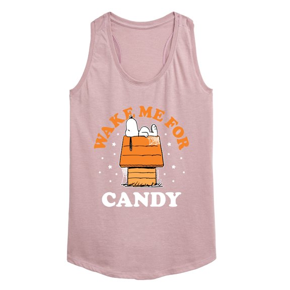 Peanuts - Wake Me For Candy - Women's Racerback Tank Top