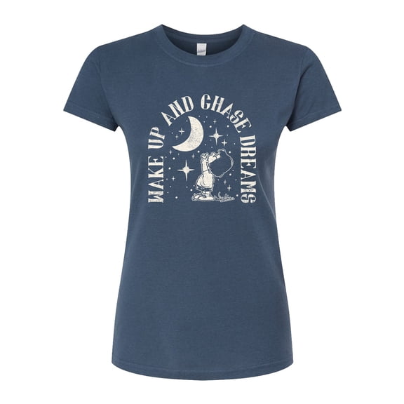 Peanuts - Wake Up And Chase Dreams - Juniors Fitted Graphic T-Shirt