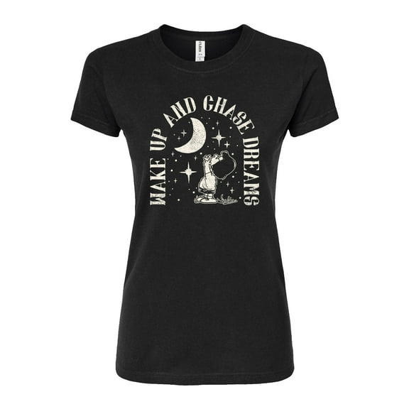 Peanuts - Wake Up And Chase Dreams - Juniors Fitted Graphic T-Shirt