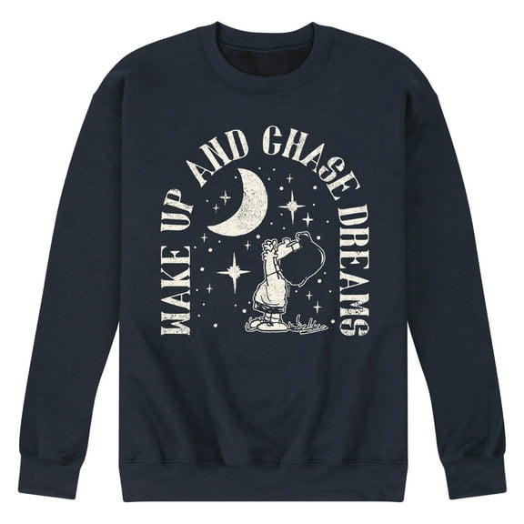 Peanuts - Wake Up And Chase Dreams - Men's Crew Neck Fleece Pullover