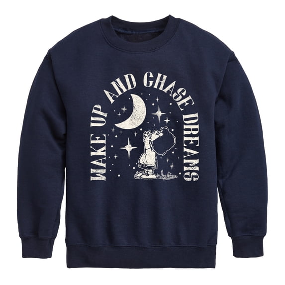 Peanuts - Wake Up And Chase Dreams - Toddler & Youth Crewneck Fleece Sweatshirt