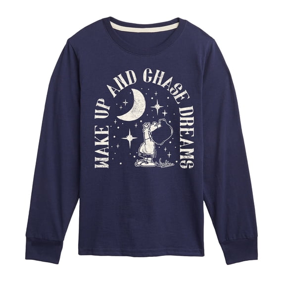 Peanuts - Wake Up And Chase Dreams - Toddler & Youth Long Sleeve Graphic T-Shirt