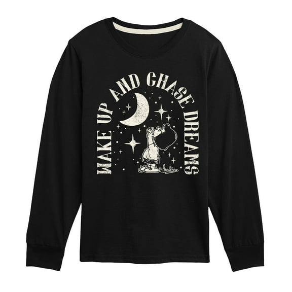 Peanuts - Wake Up And Chase Dreams - Toddler & Youth Long Sleeve Graphic T-Shirt