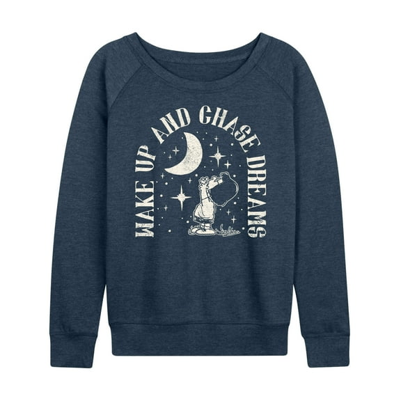 Peanuts - Wake Up And Chase Dreams - Women's Lightweight French Terry Long Sleeve Shirt