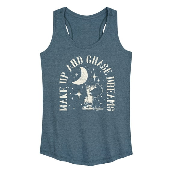 Peanuts - Wake Up And Chase Dreams - Women's Racerback Tank Top