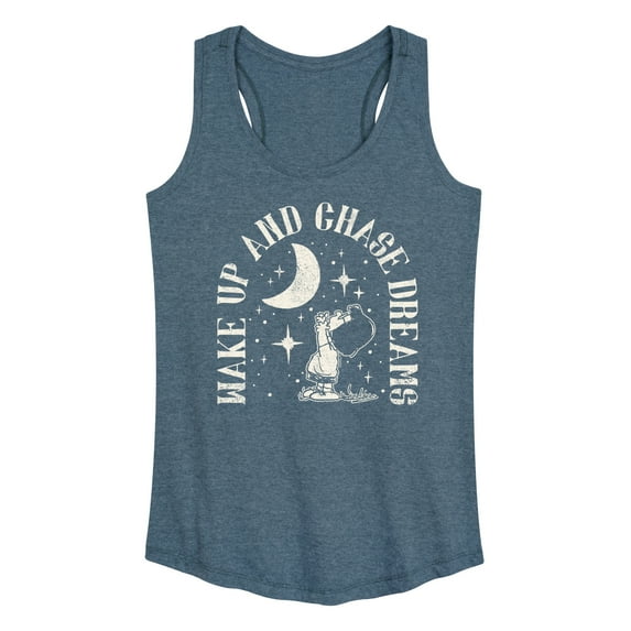 Peanuts - Wake Up And Chase Dreams - Women's Racerback Tank Top