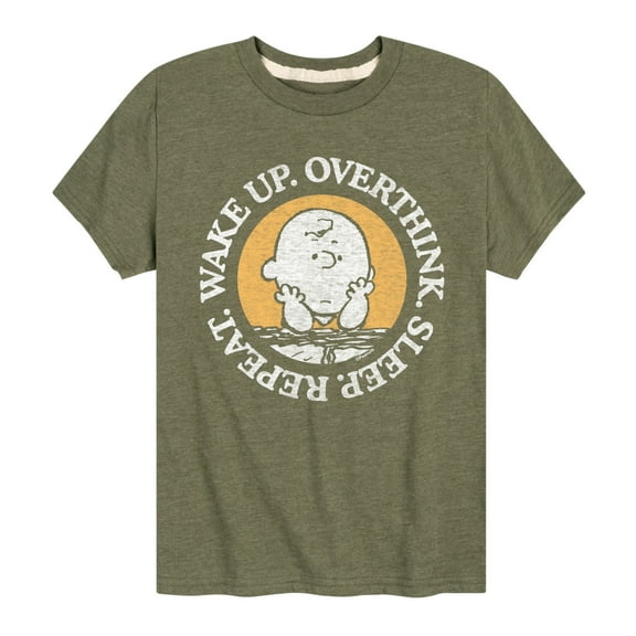 Peanuts - Wake Up Overthink Sleep Repeat - Toddler And Youth Short Sleeve Tee