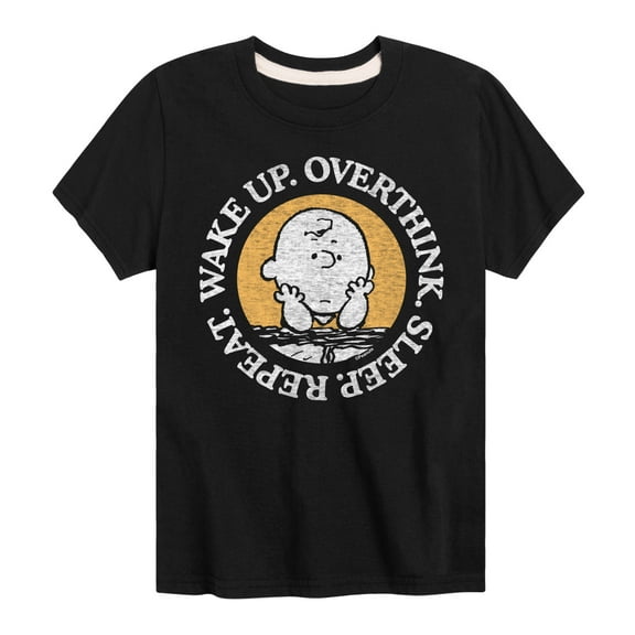 Peanuts - Wake Up Overthink Sleep Repeat - Toddler And Youth Short Sleeve Tee