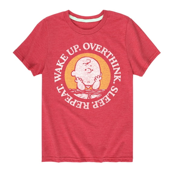 Peanuts - Wake Up Overthink Sleep Repeat - Toddler And Youth Short Sleeve Tee